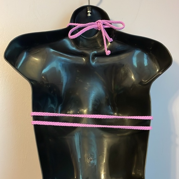 VICTORIA’S SECRET Black with Purple Braided Halter Front Cross Bikini Set size M - Picture 11 of 14